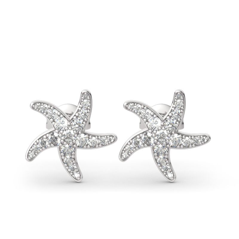 Starfish Sterling Silver Stud Earrings-JE-Juri Elle