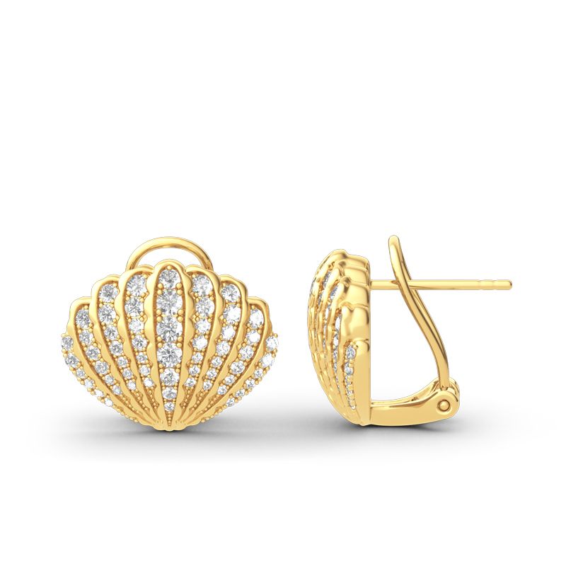 Sea Shell Sterling Silver Stud Earrings-JE-Juri Elle
