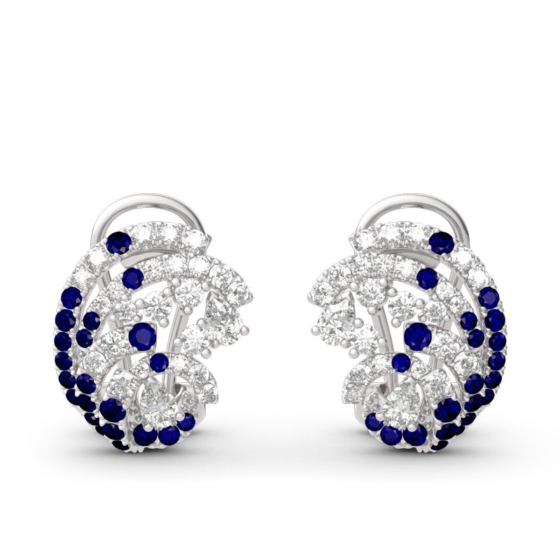 Ocean Wave Sterling Silver Stud Earrings-JE-Juri Elle