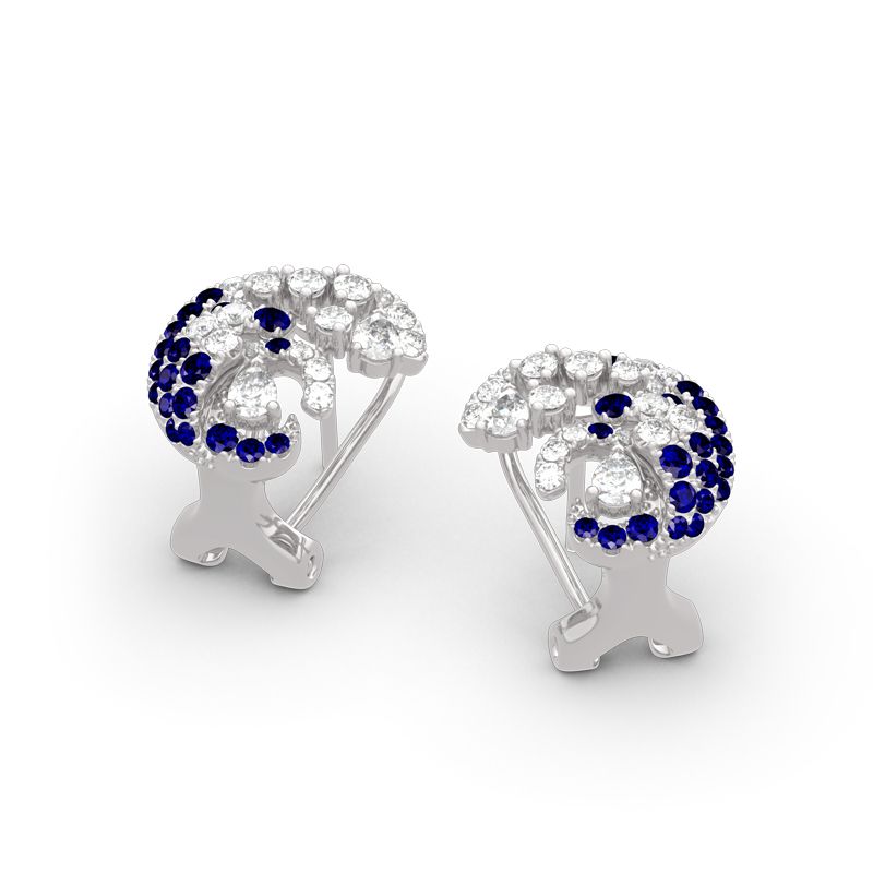 Ocean Wave Sterling Silver Stud Earrings-JE-Juri Elle