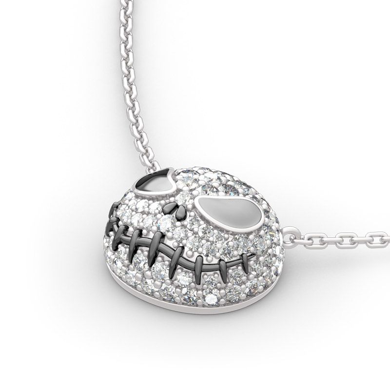"Pumpkin King" "Jack Skull"Sterling Silver Skull Necklace-JE-Juri Elle