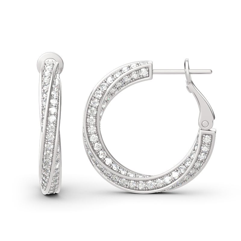 Twist Sterling Silver Hoop Earrings-JE-Juri Elle