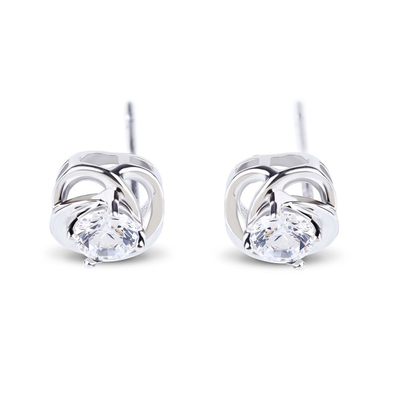 Classic Flower Sterling Silver Stud Earrings-JE-Juri Elle