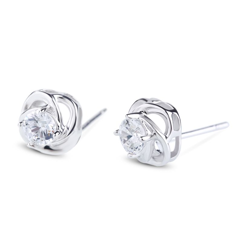 Classic Flower Sterling Silver Stud Earrings-JE-Juri Elle