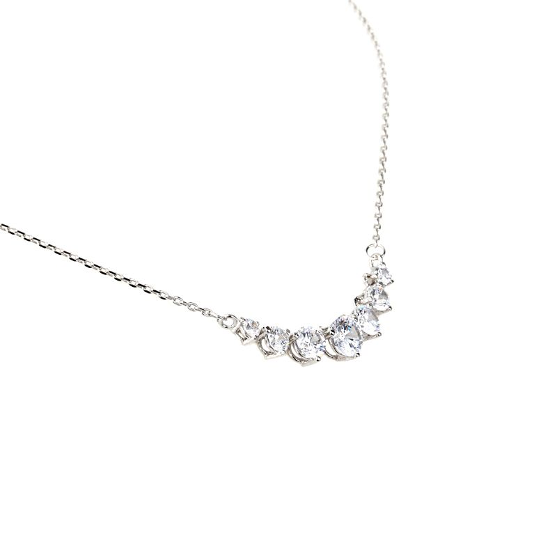 Classic Round Cut Stone Pendant Sterling Silver Necklace-JE-Juri Elle