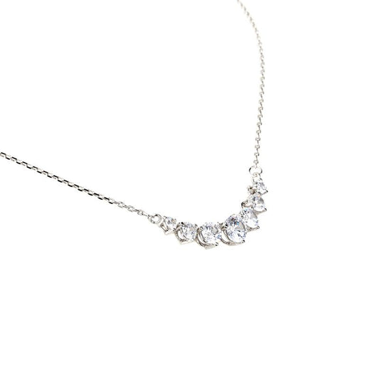 Classic Round Cut Stone Pendant Sterling Silver Necklace-JE-Juri Elle