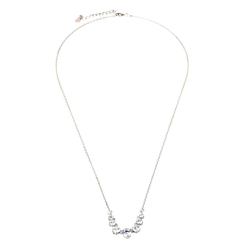 Classic Round Cut Stone Pendant Sterling Silver Necklace-JE-Juri Elle