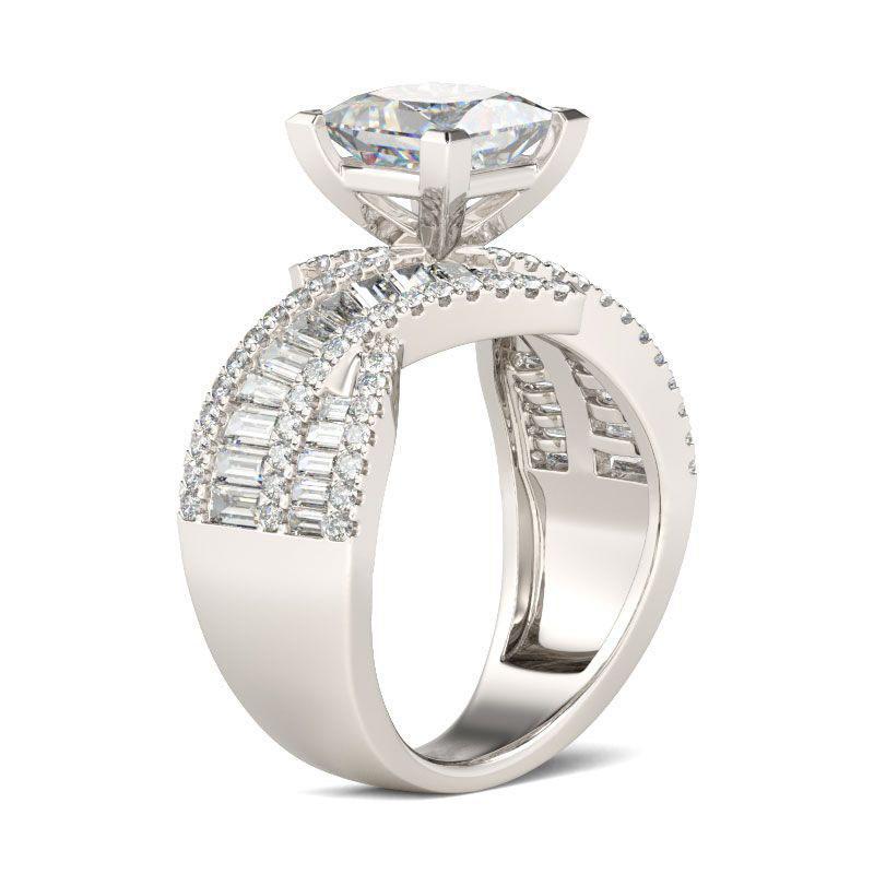 Vintage Princess Cut Sterling Silver Ring-JE-Juri Elle