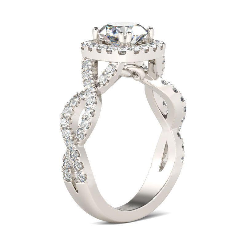 Twist Round Cut Sterling Silver Ring-JE-Juri Elle