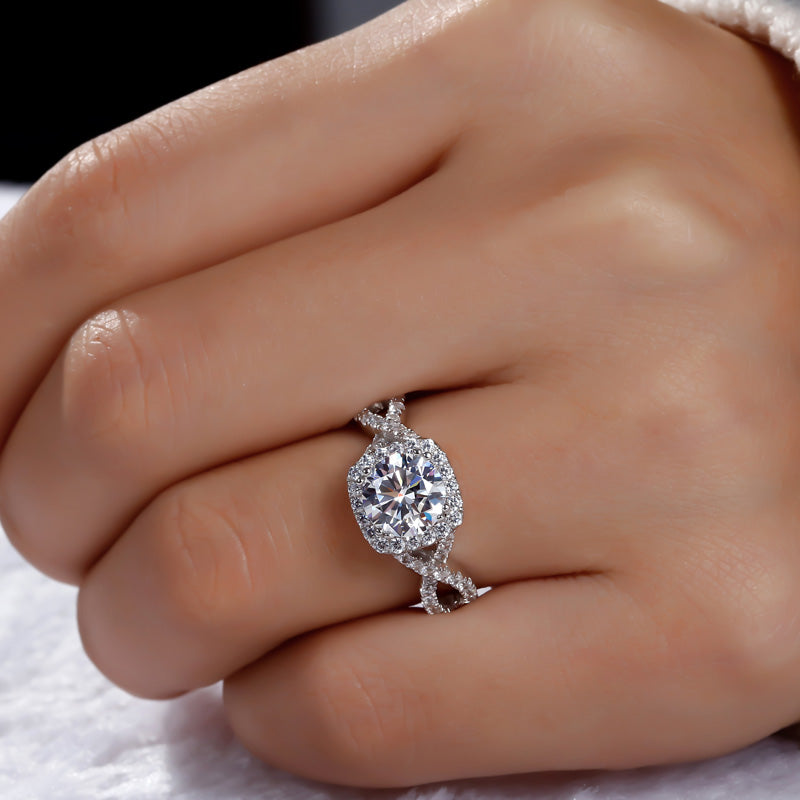 Twist Round Cut Sterling Silver Ring-JE-Juri Elle