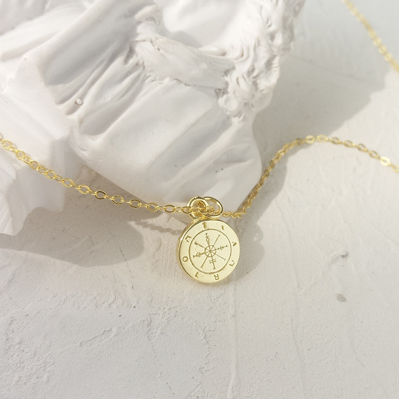 Navigation Compass Sterling Silver Necklace