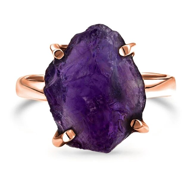 Raw Crystal Ring - Amethyst-MM-Juri Elle