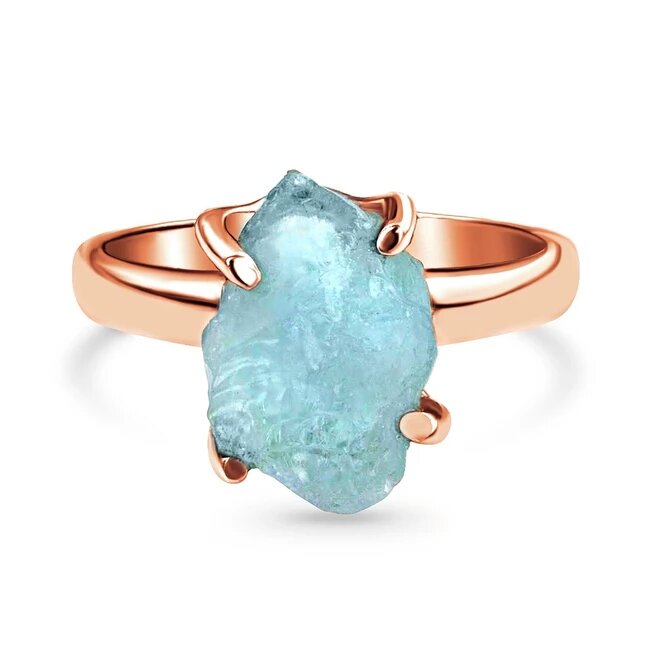 Raw Crystal Ring - Aquamarine-MM-Juri Elle