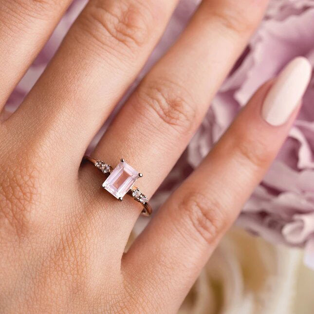 Rose Quartz Ring - Grazia-MM-Juri Elle