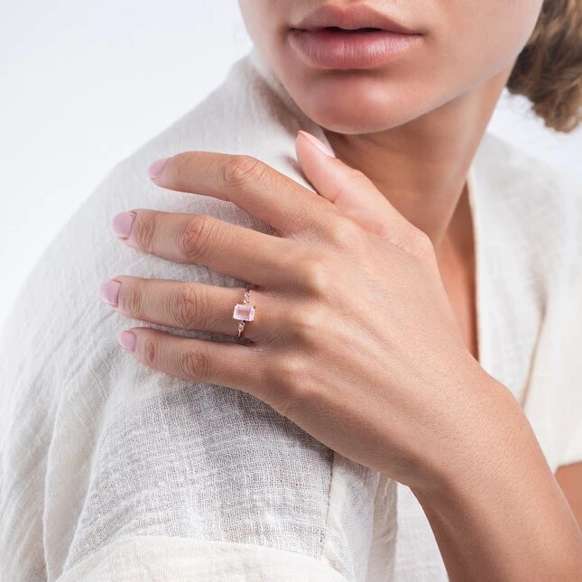 Rose Quartz Ring - Grazia-MM-Juri Elle