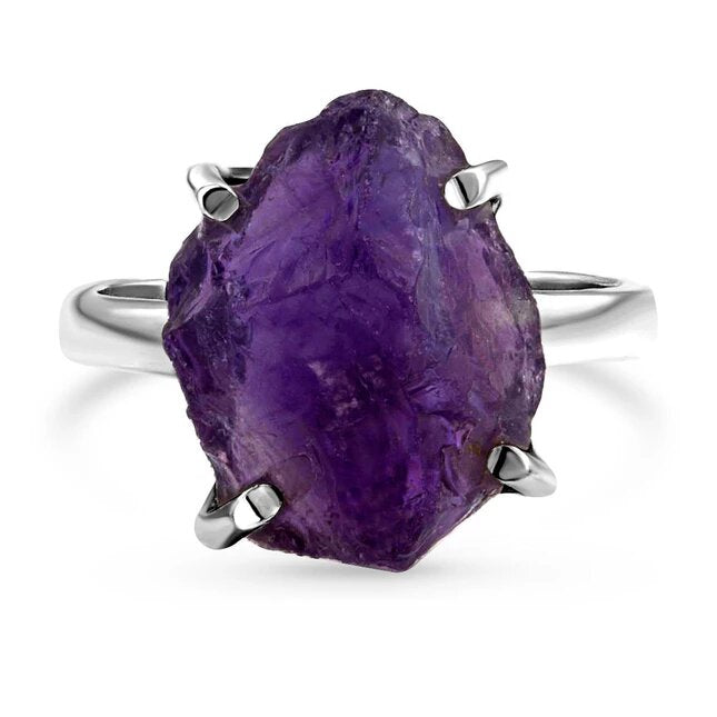 Raw Crystal Ring - Amethyst-MM-Juri Elle