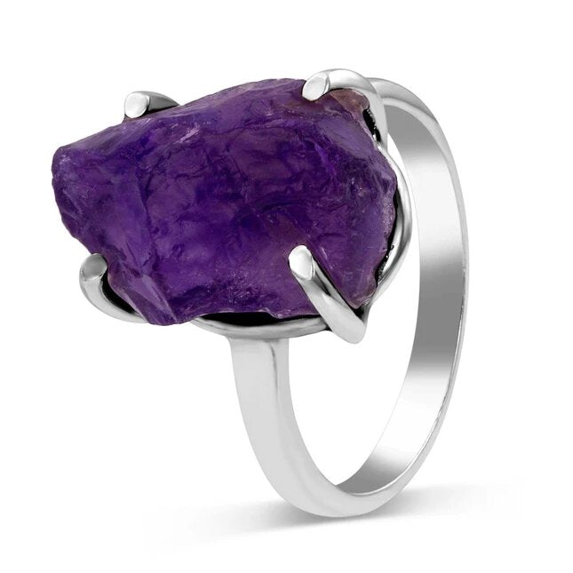 Raw Crystal Ring - Amethyst-MM-Juri Elle