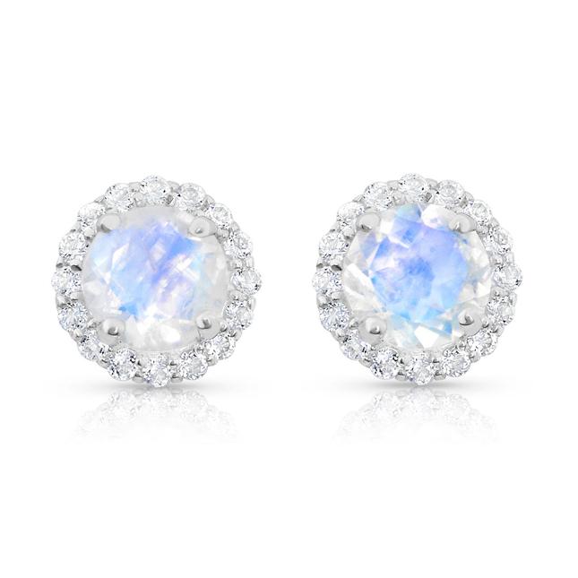 Moonstone Earrings - Venus Studs-MM-Juri Elle