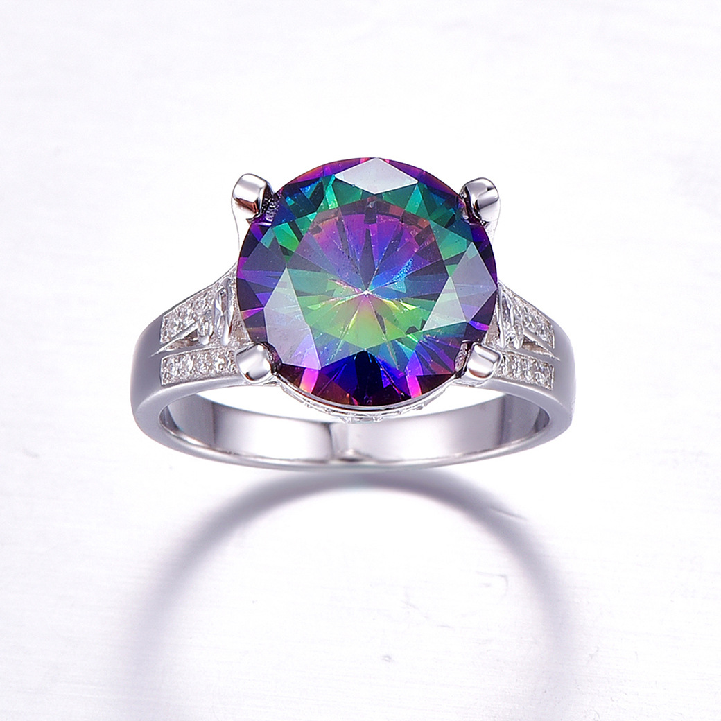 Classic Round Cut Sterling Silver Ring-ZX-Juri Elle