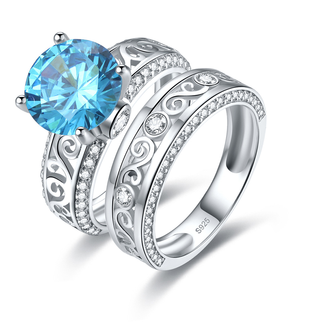 Shiny Round Cut Sterling Silver Ring-ZX-Juri Elle