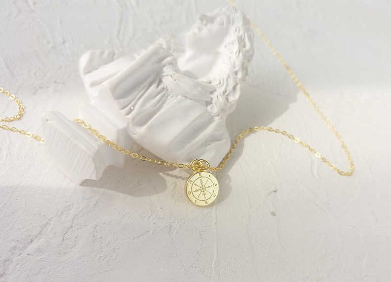 Navigation Compass Sterling Silver Necklace