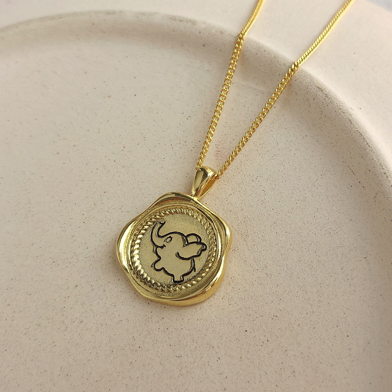 Dumbo Irregular Sterling Silver Plated Gold Necklace