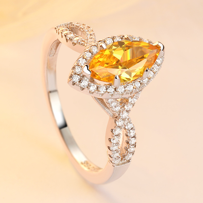 Halo Marquise Cut Sterling Silver Ring-TL-Juri Elle
