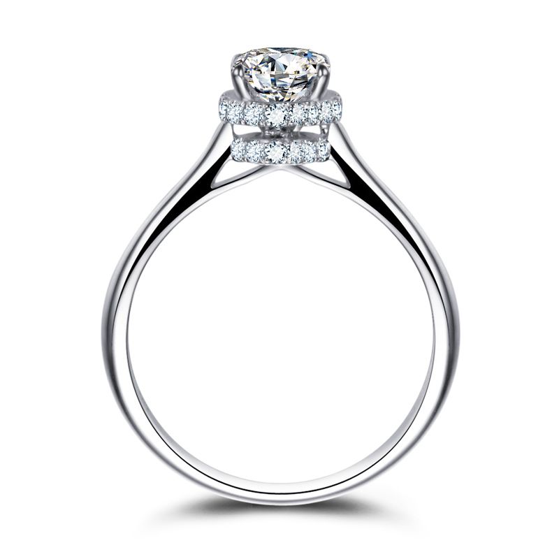 Solitaire Round Cut Sterling Silver Ring-JE-Juri Elle