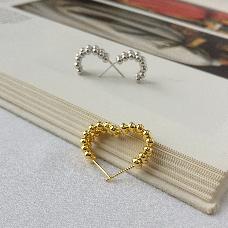 U-shaped Beads Sterling Silver Stud Earring