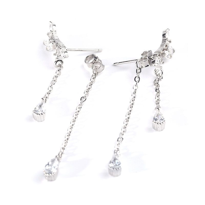 Wing Design Sterling Silver Earring Drops-JE-Juri Elle