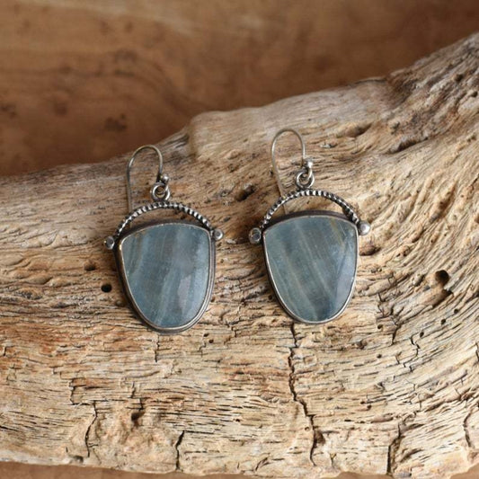 Bohemian Blue Flash Stone Earrings