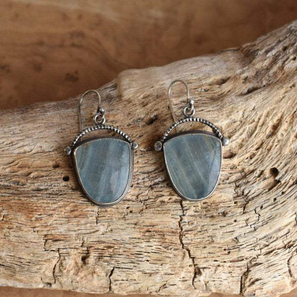 Bohemian Blue Flash Stone Earrings