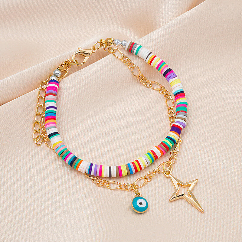 Bohemian Colored Clay Multi-layer Bracelet