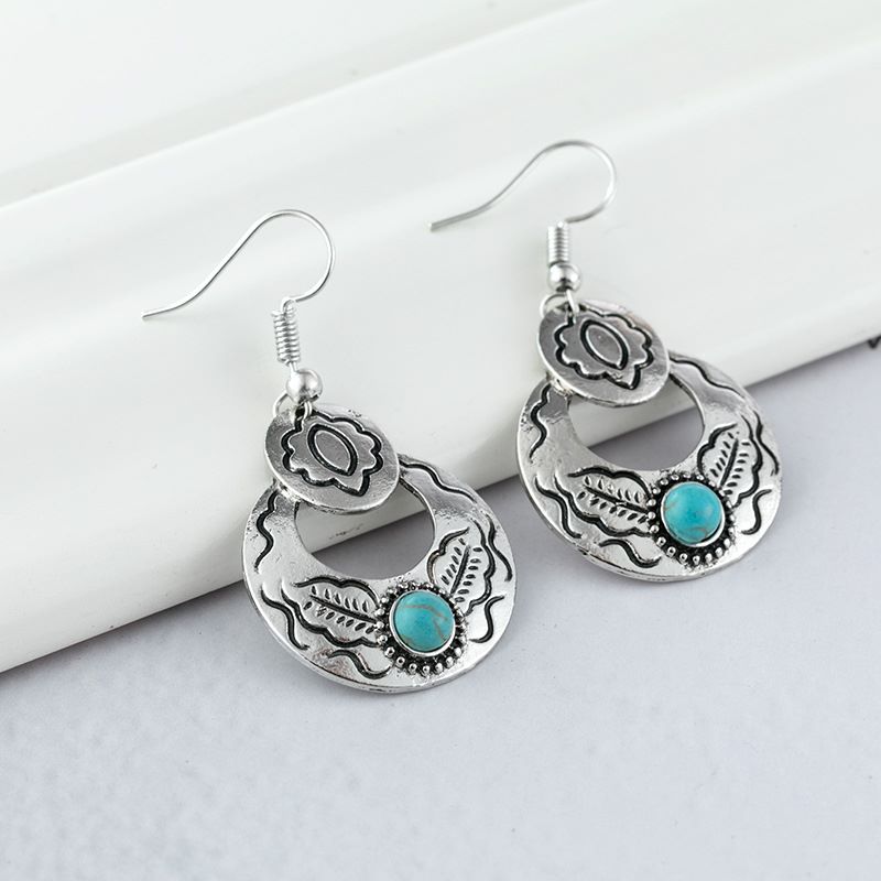 Bohemian Floral Leaf Drop Earrings
