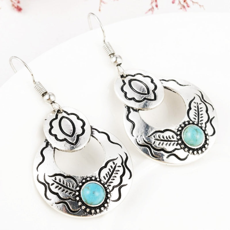 Bohemian Floral Leaf Drop Earrings