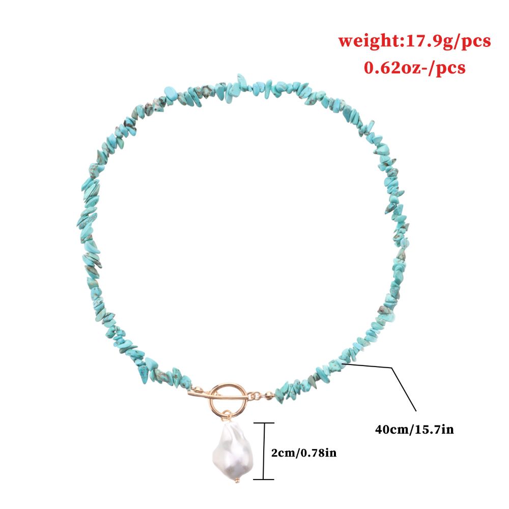 Bohemian Large Shaped Pearl OT Buckle Necklace