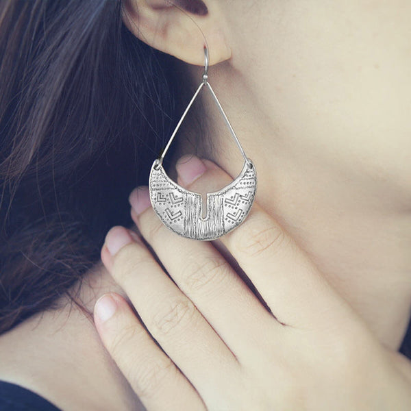 Bohemian hotsell silver earrings