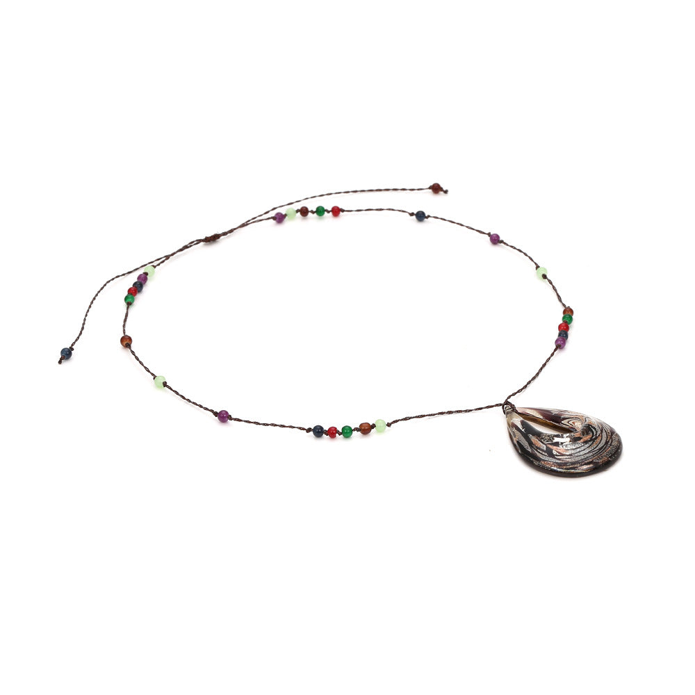 Bohemian Water Drop Shaped Glass Necklace