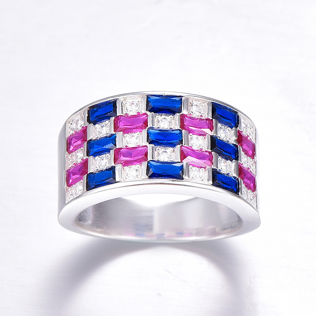 Shiny Cushion Cut Sterling Silver Ring-ZX-Juri Elle