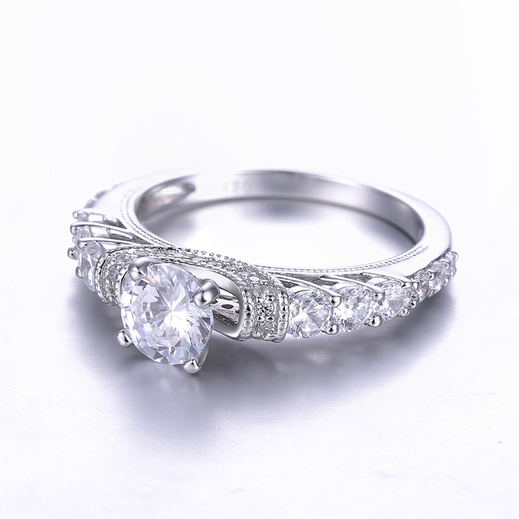 Fairy Round Cut Sterling Silver Ring-ZX-Juri Elle