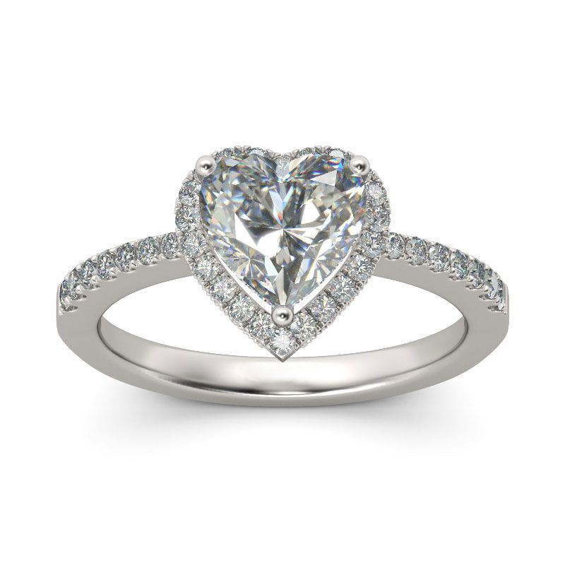Halo Heart Cut Sterling Silver Ring-JE-Juri Elle