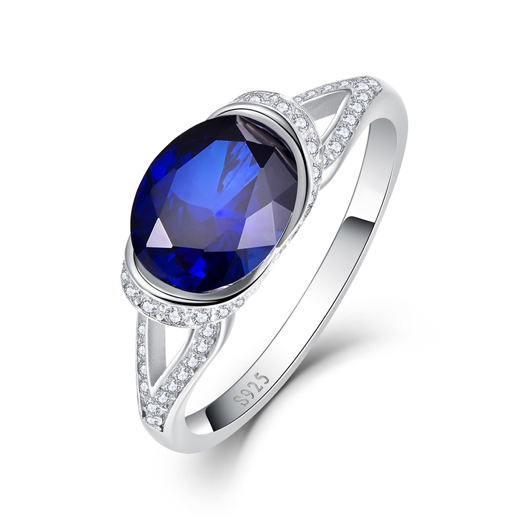Halo Round Cut Sterling Silver Ring-ZX-Juri Elle