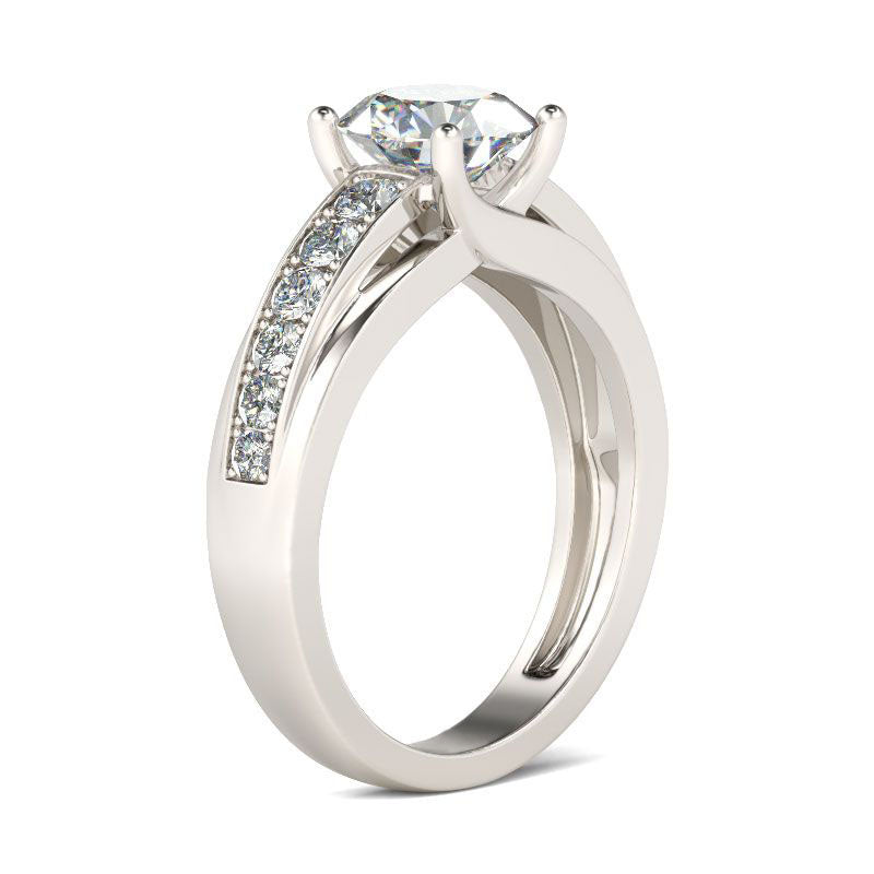 Channel Setting Round Cut Sterling Silver Ring-JE-Juri Elle