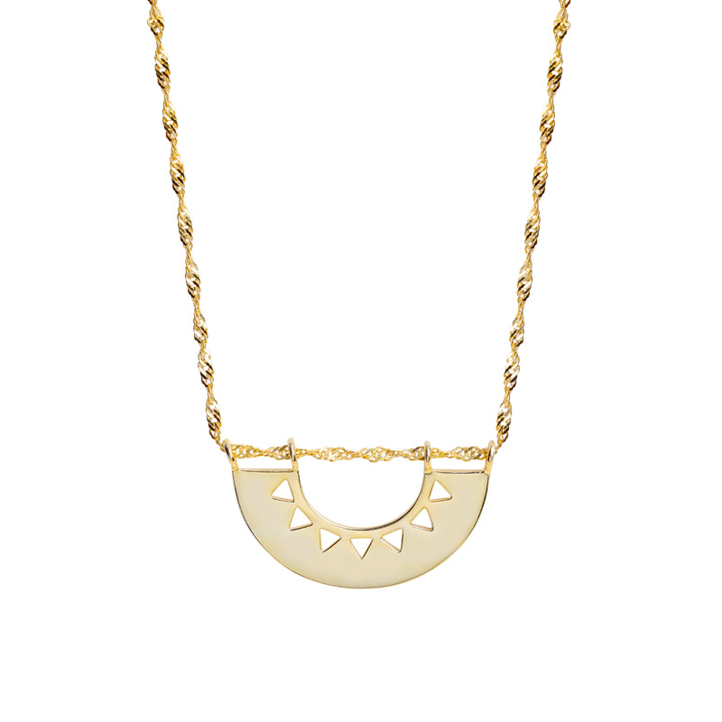 Hallow Sector Sterling Silver Plated Gold Necklace