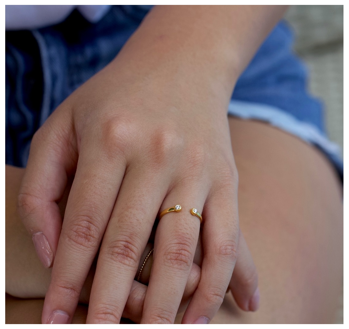Bezel Double Ring Gold-J&CO-Juri Elle