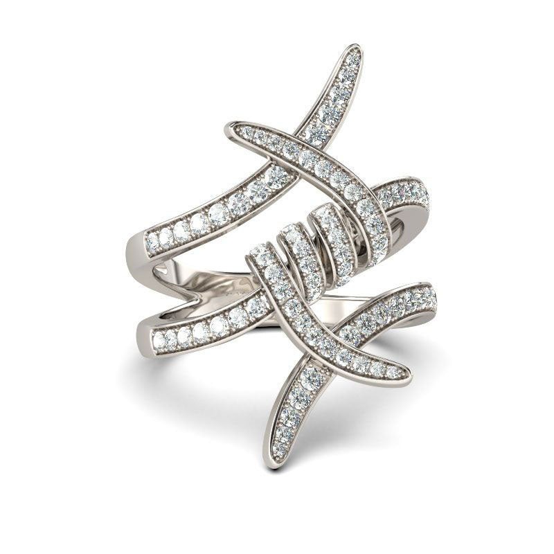 Entangled Sterling Silver Cocktail Ring-JE-Juri Elle