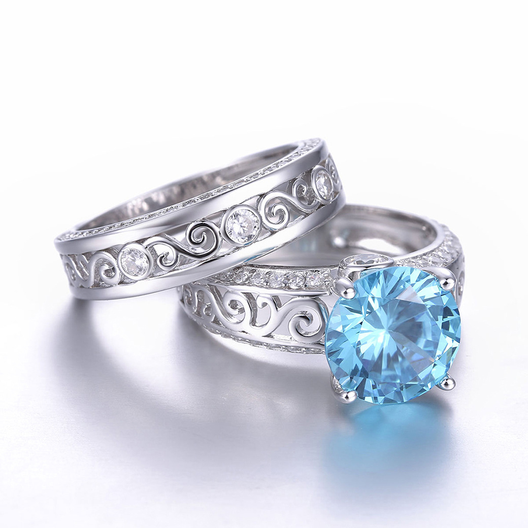 Shiny Round Cut Sterling Silver Ring-ZX-Juri Elle