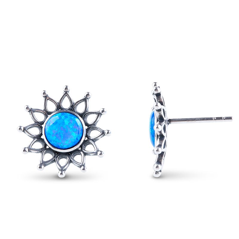 Sunflower Opal Stud Earrings-JE-Juri Elle