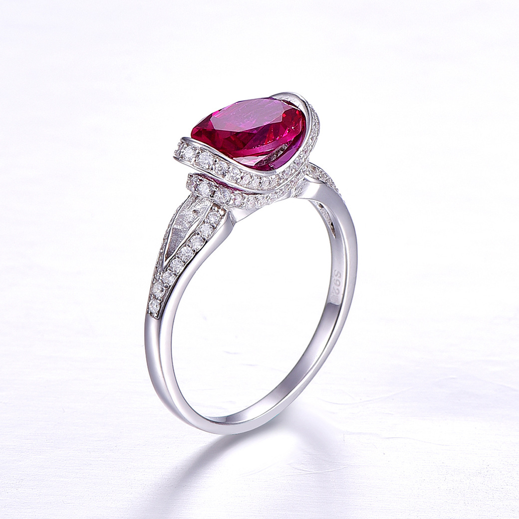 Halo Round Cut Sterling Silver Ring-ZX-Juri Elle