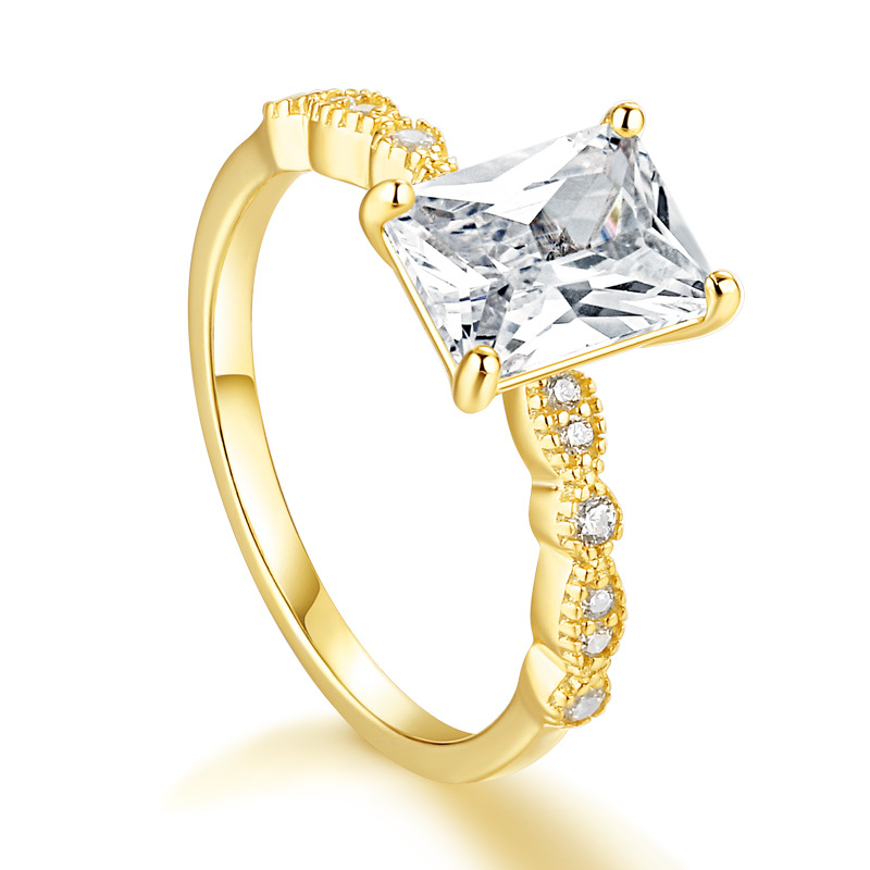Fashion Princess Cut Sterling Silver Ring-TL-Juri Elle
